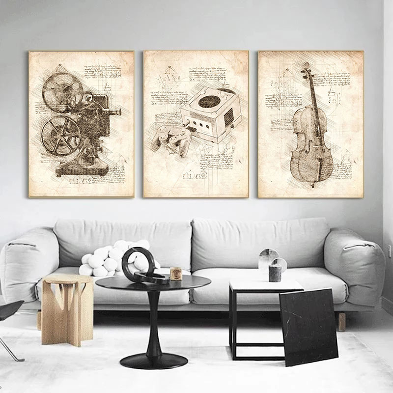 Vintage Trừu Tượng Da Vinci Lấ - đánh giá và giá Star Map Poster